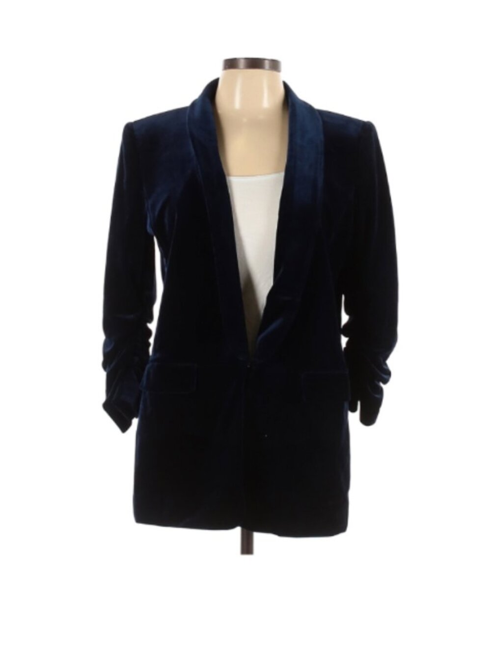 Tahari Velvet Dark Blue Blazer 10 Office Professional Business Casual